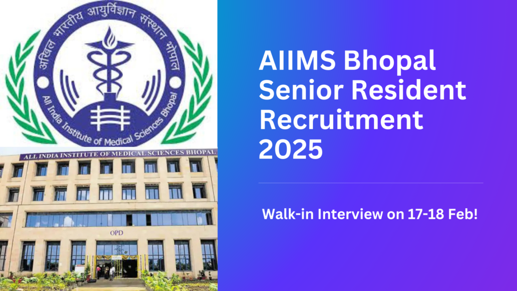 AIIMS Bhopal Senior Resident Recruitment 2025