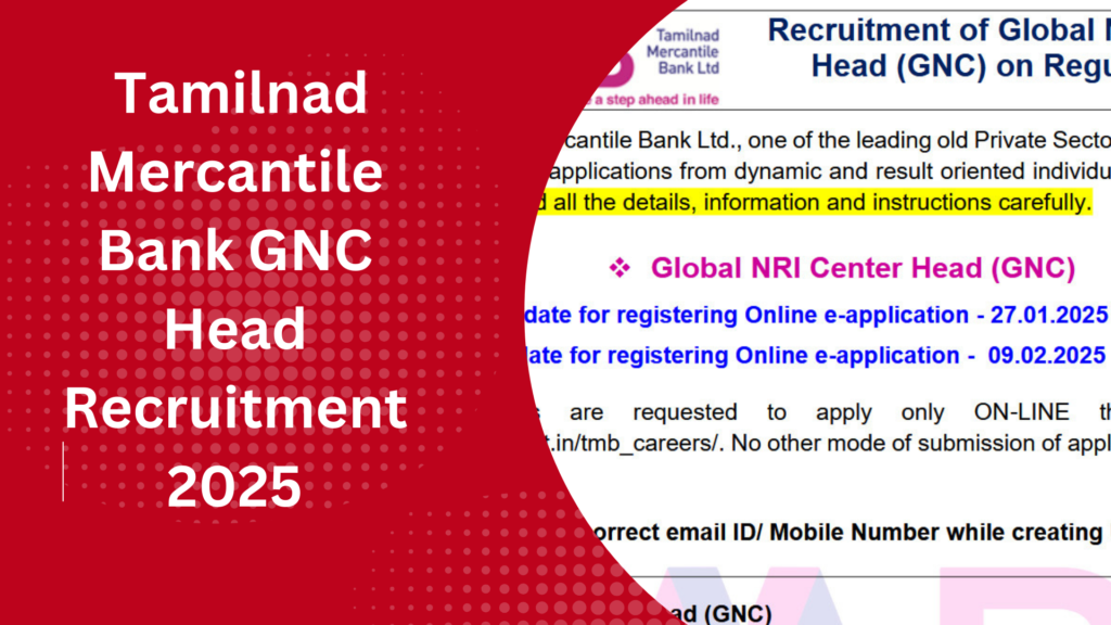 TMB Global NRI Center Head Recruitment 2025