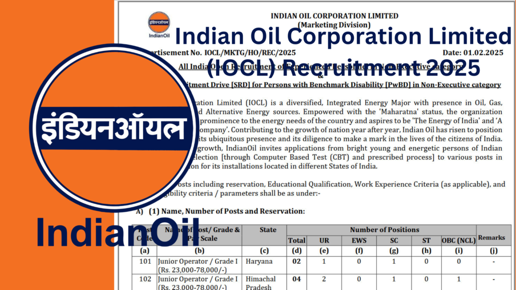 Indian Oil Corporation Limited (IOCL) Recruitment 2025
