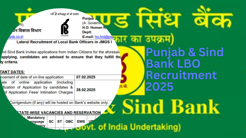 Punjab & Sind Bank LBO Recruitment 2025