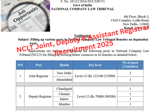NCLT Recruitment 2025