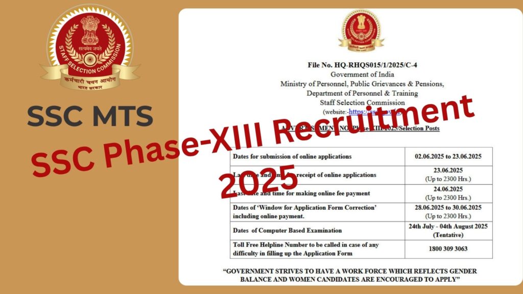 SSC Phase-XIII Recruitment 2025