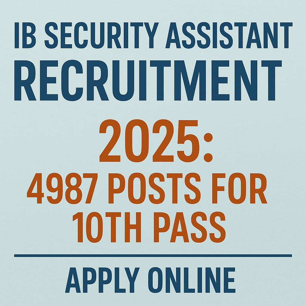 IB Security Assistant Recruitment 2025