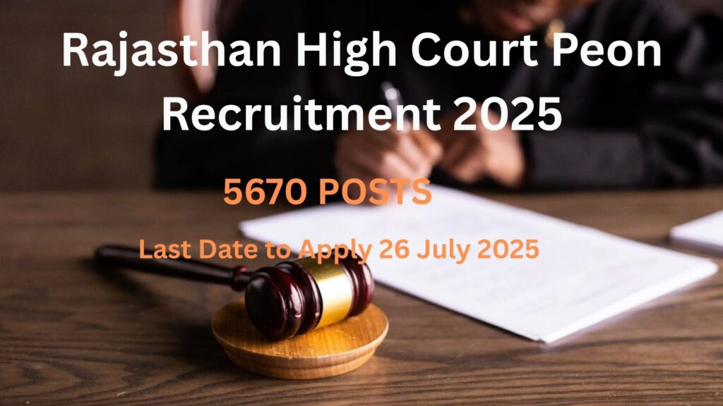Rajasthan High Court Peon Recruitment 2025
