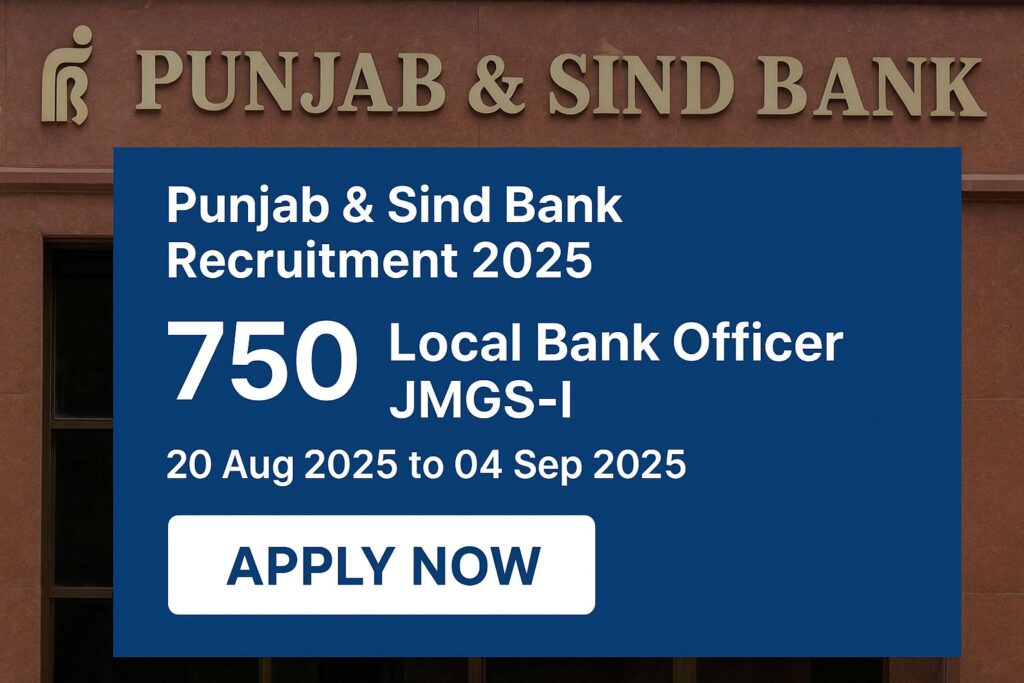 Punjab & Sind Bank JMGS-I Officer Jobs 2025