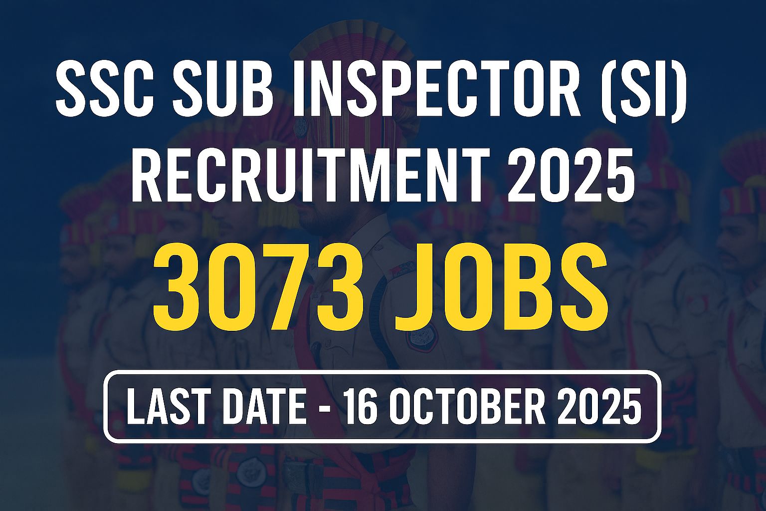 SSC Sub Inspector (SI) Recruitment 2025