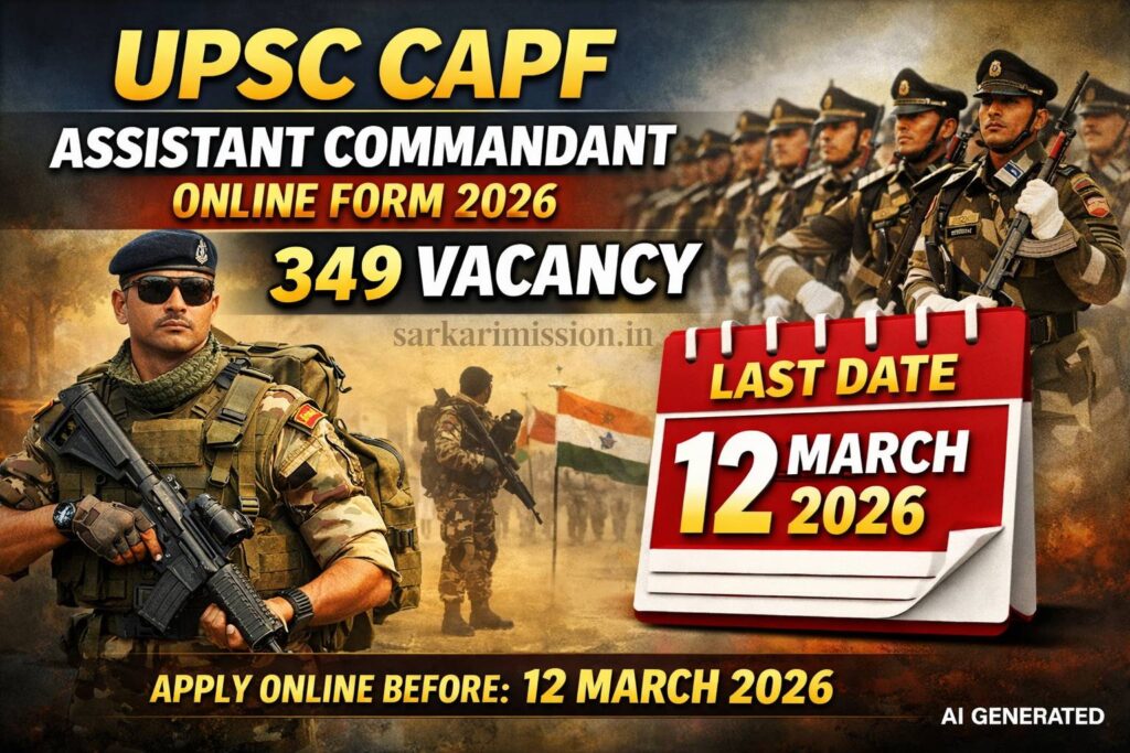 UPSC CAPF Assistant Commandant Online Form 2026