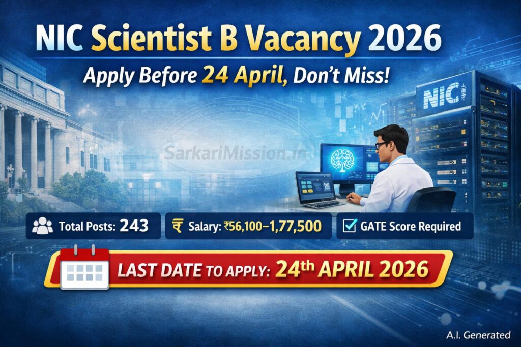 NIC Scientist B Vacancy 2026