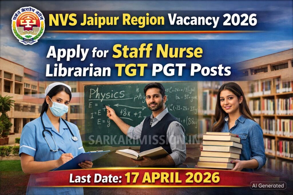 NVS Jaipur Region Vacancy 2026