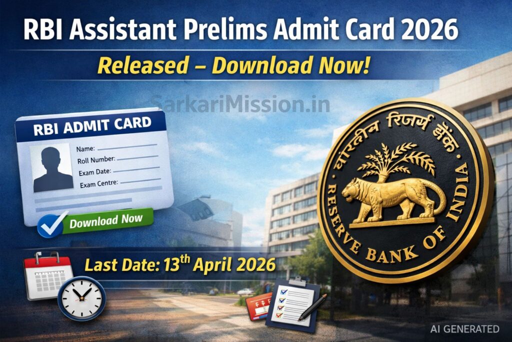 RBI Assistant Prelims Admit Card 2026