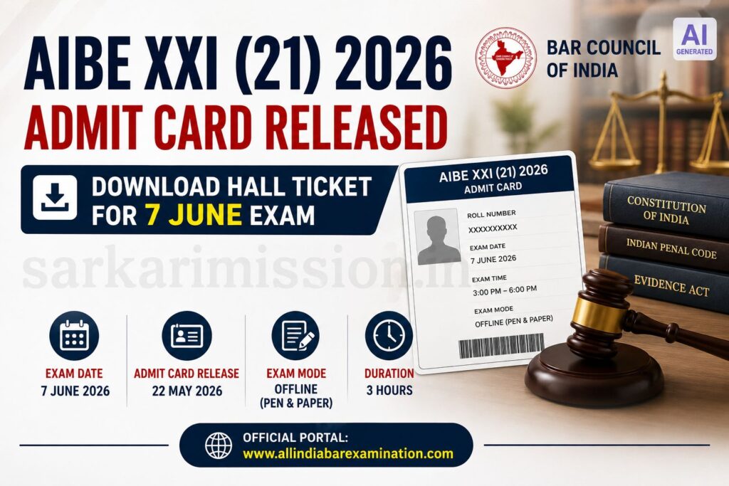 AIBE XXI (21) 2026 Admit Card Released