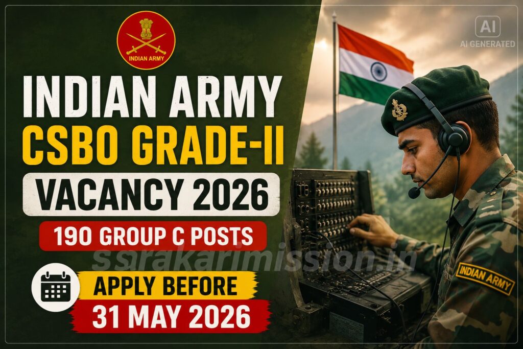Indian Army CSBO Grade-II Vacancy 2026