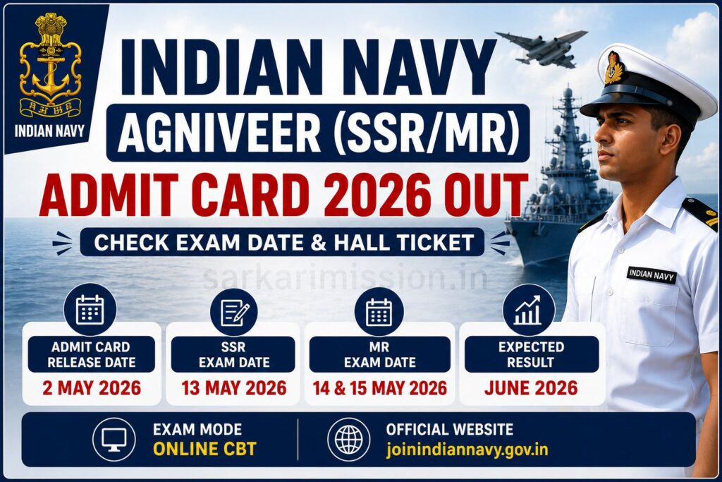 Indian Navy Agniveer (SSR/MR) Admit Card 2026