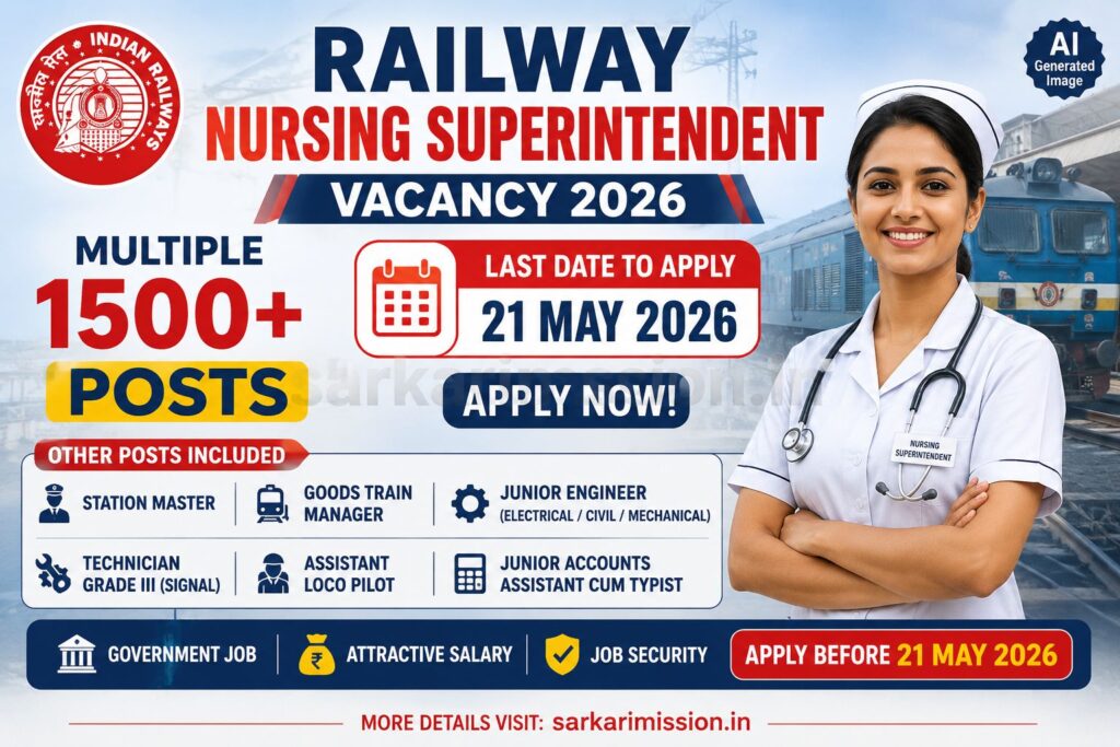 Railway Nursing Superintendent Vacancy 2026