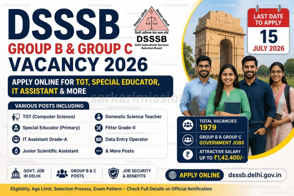 DSSSB Group B & Group C Vacancy 2026