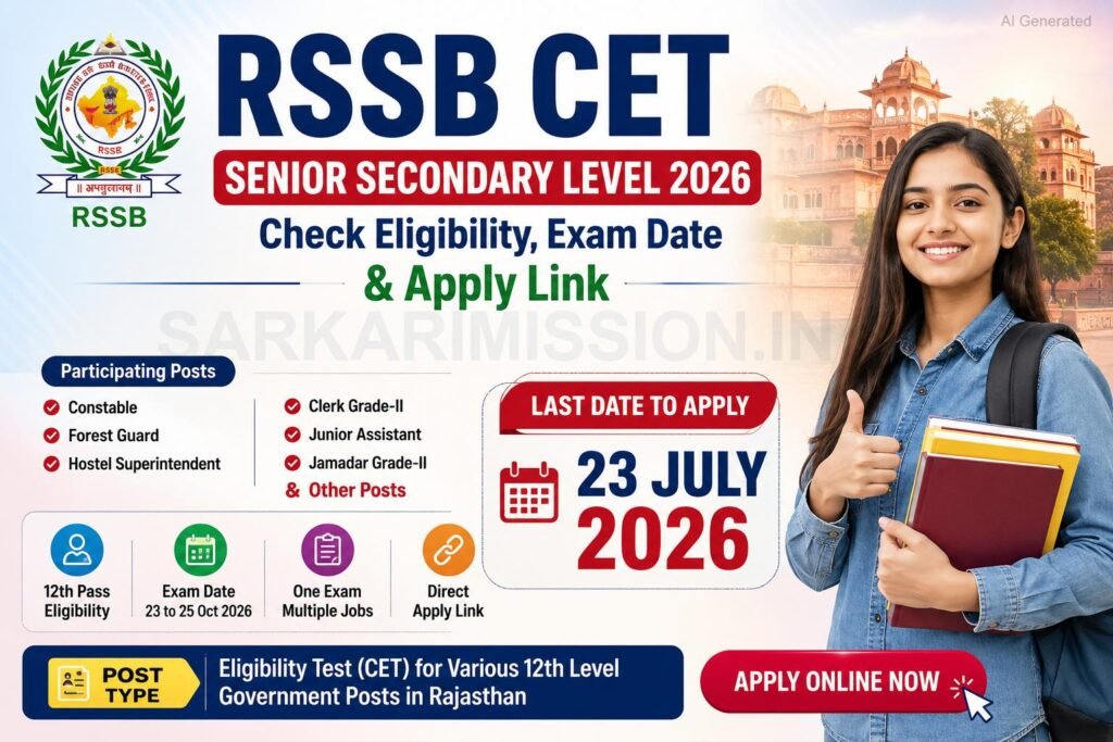 RSSB CET Senior Secondary Level 2026