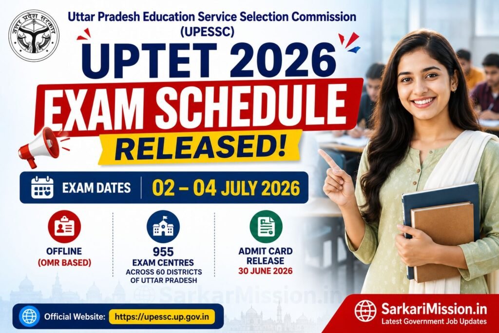 UPTET 2026 Exam Schedule Released