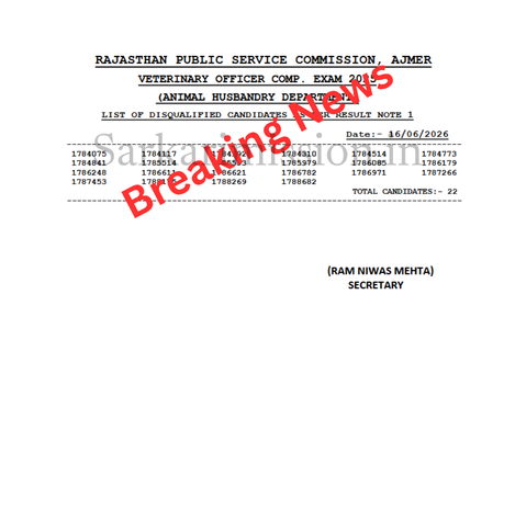 RPSC Veterinary Officer Exam 2025