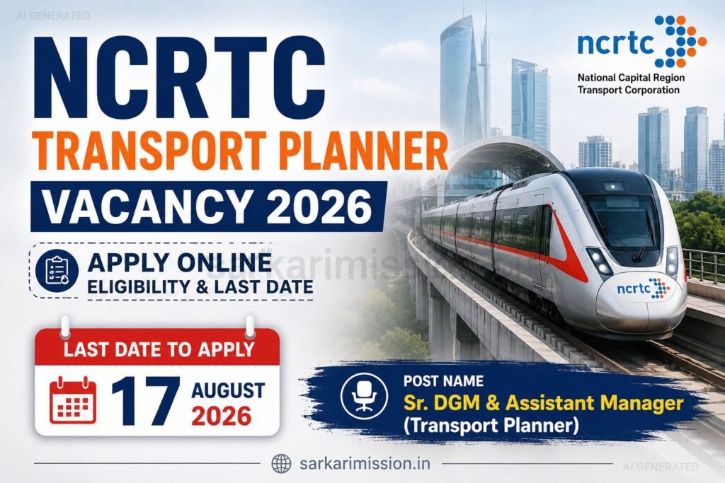 NCRTC Transport Planner Vacancy 2026