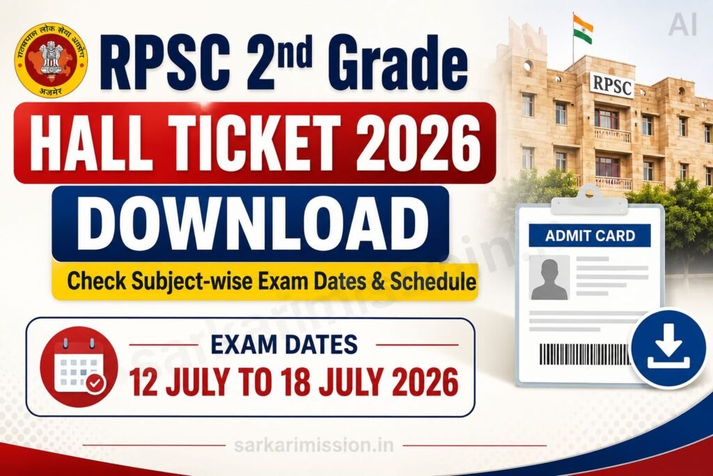 RPSC 2nd Grade Hall Ticket 2026