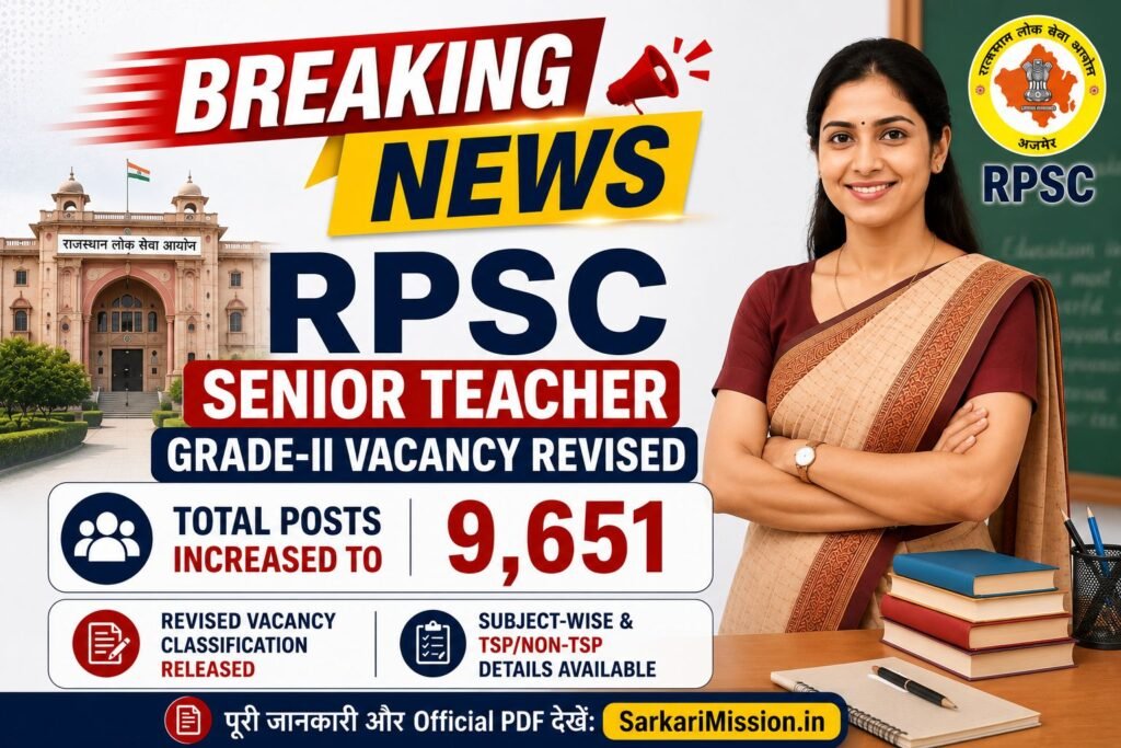 RPSC Senior Teacher Recruitment 2026 Revised