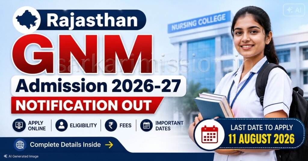 Rajasthan GNM Admission 2026-27 Notification