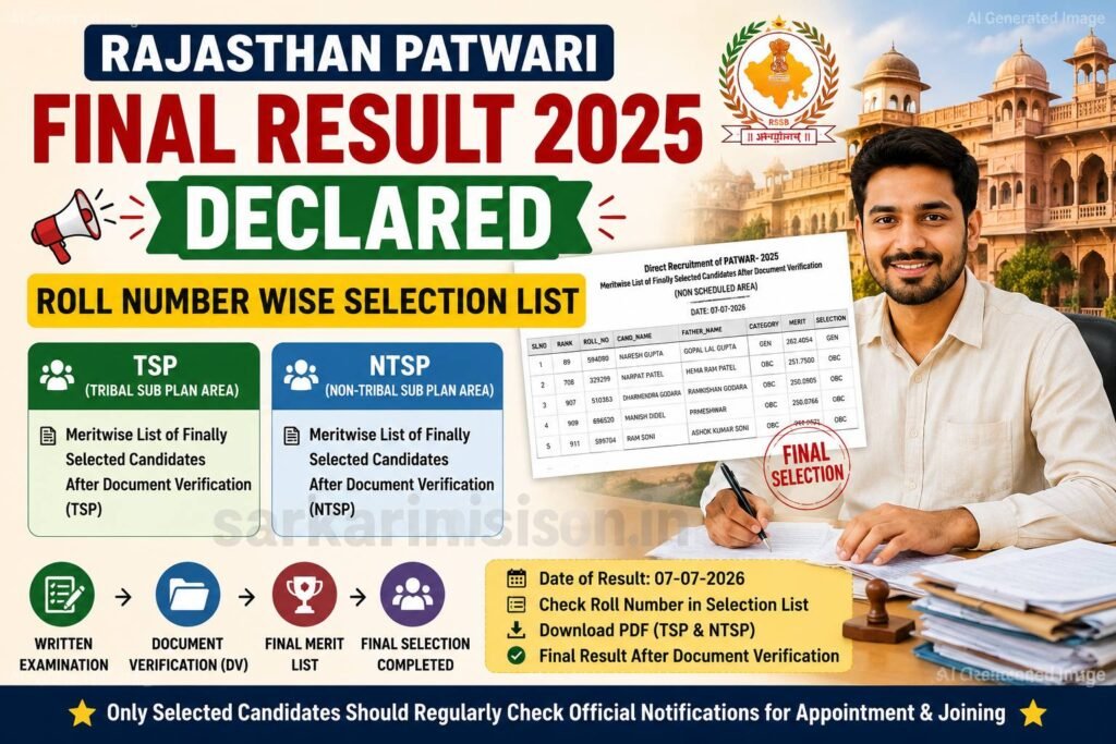Rajasthan Patwari Final Result 2025