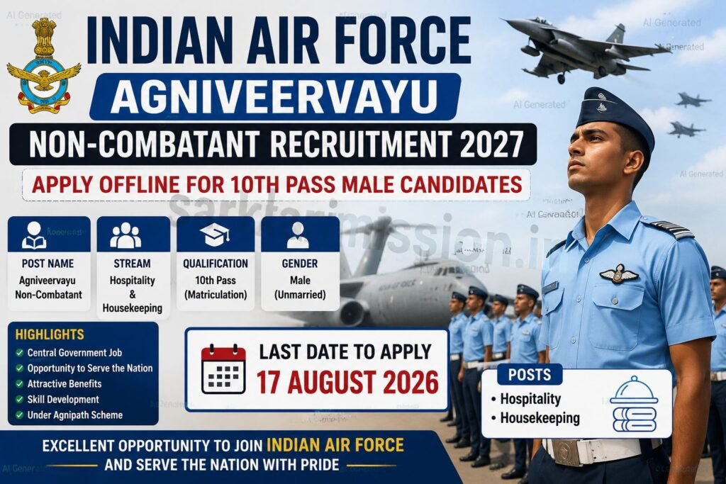 Indian Air Force Agniveervayu Non-Combatant Recruitment 2027