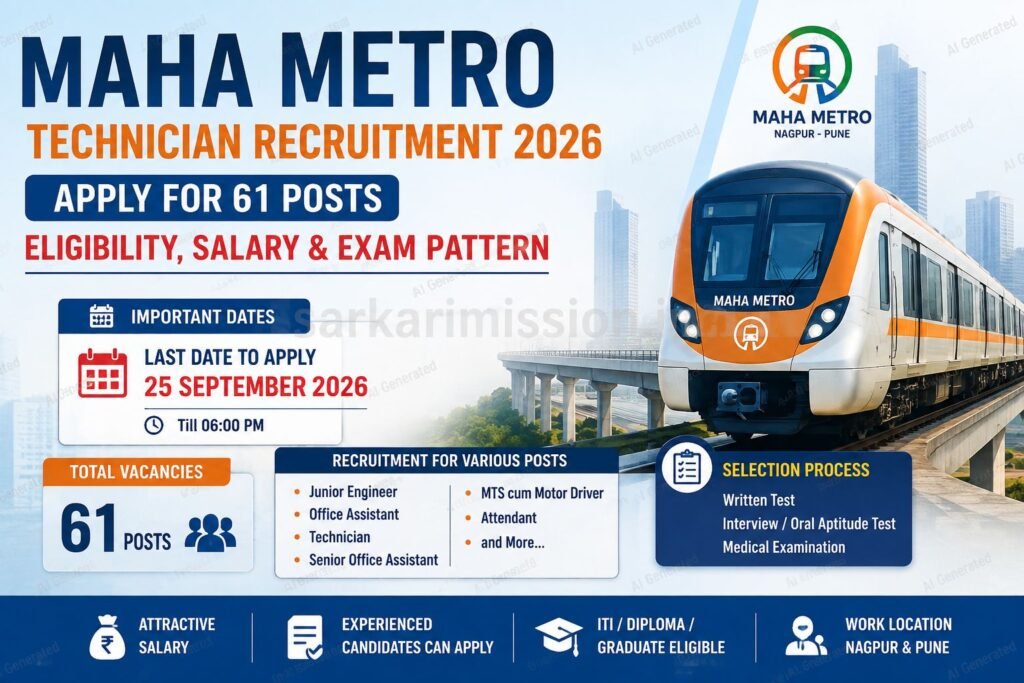 MAHA Metro Technician Recruitment 2026