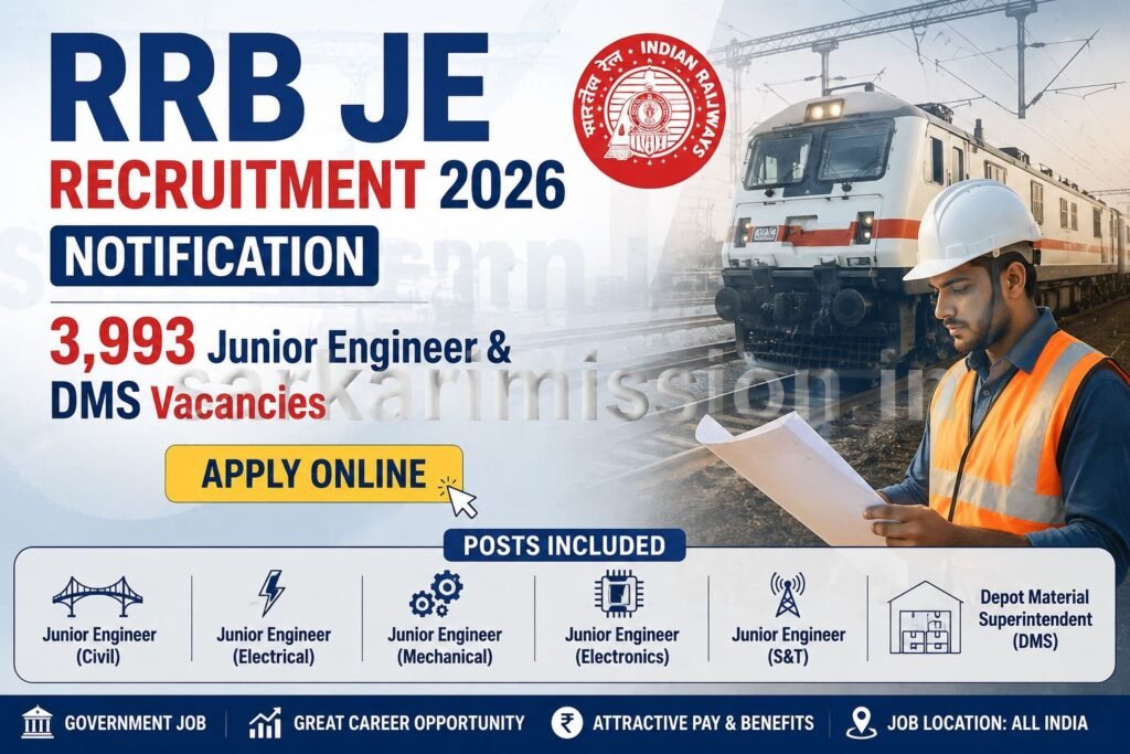 RRB JE Recruitment 2026 Notification