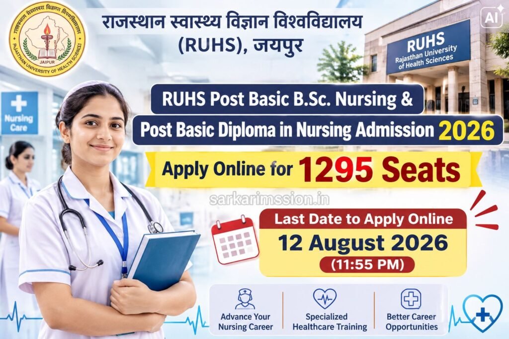 RUHS Post Basic B.Sc. Nursing & Post Basic Diploma in Nursing Admission 2026