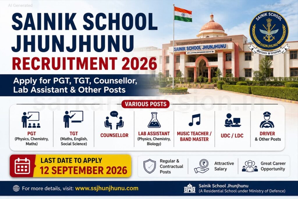 Sainik School Jhunjhunu Recruitment 2026