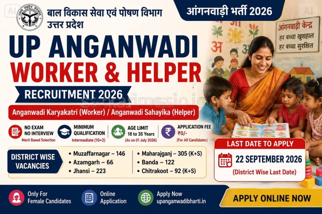 UP Anganwadi Worker & Helper Recruitment 2026