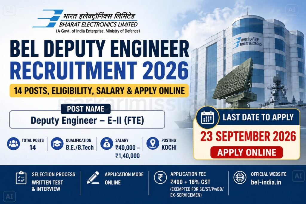 BEL Deputy Engineer Vacancy 2026
