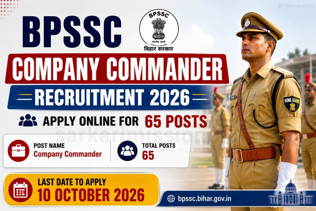 BPSSC Company Commander Recruitment 2026