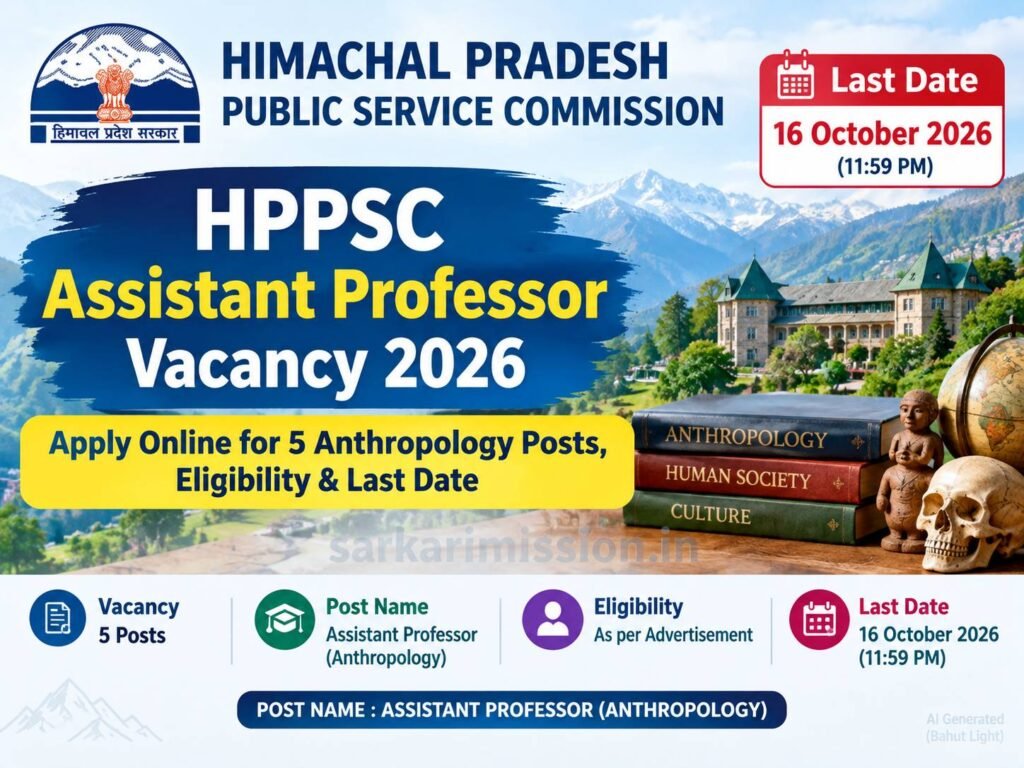 HPPSC Assistant Professor Vacancy 2026