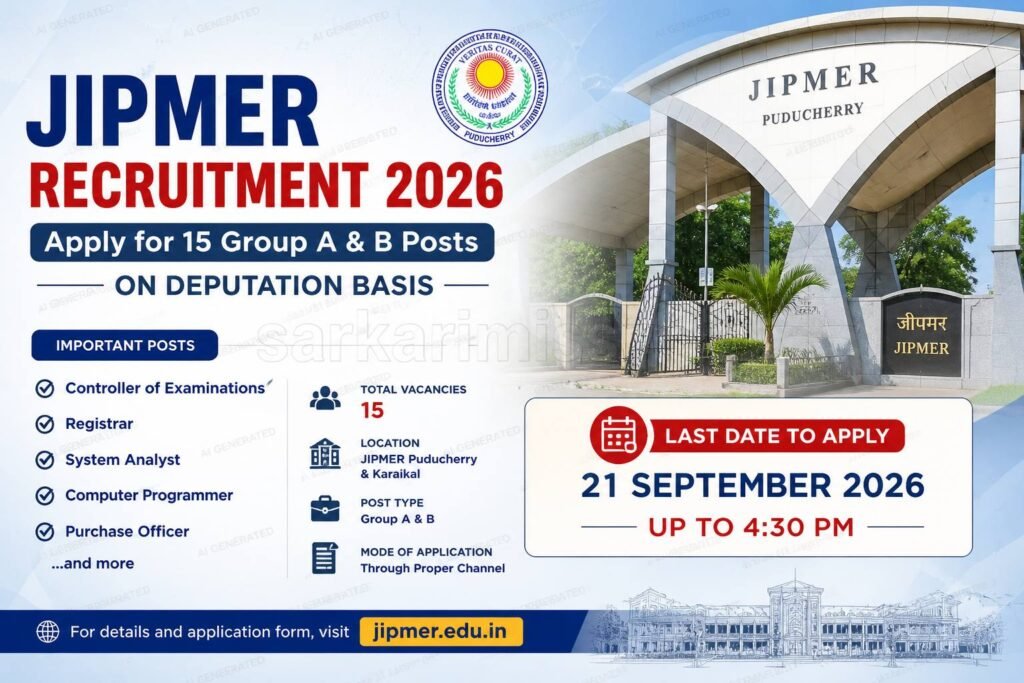 JIPMER Group A & B Posts Vacancy 2026