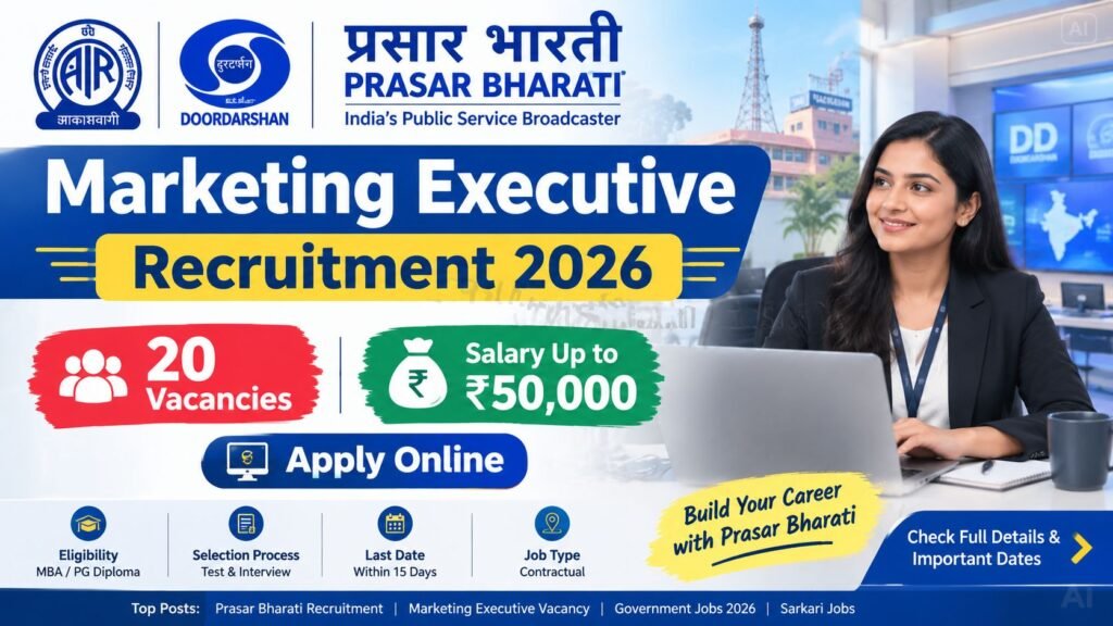 Prasar Bharati Marketing Executive Recruitment 2026