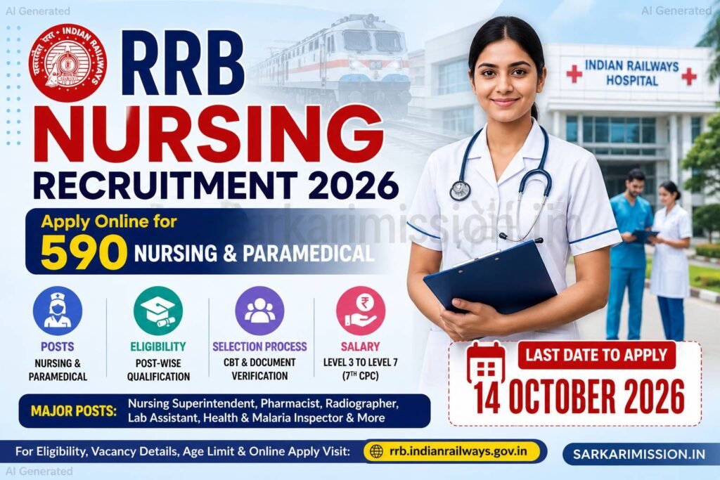 RRB Nursin Recruitment 2026