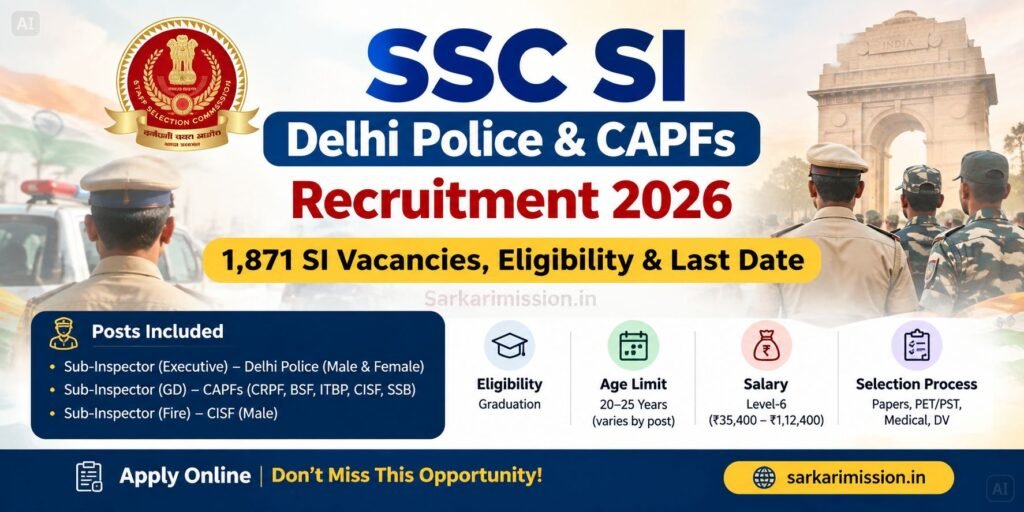 SSC SI Delhi Police & CAPFs Recruitment 2026