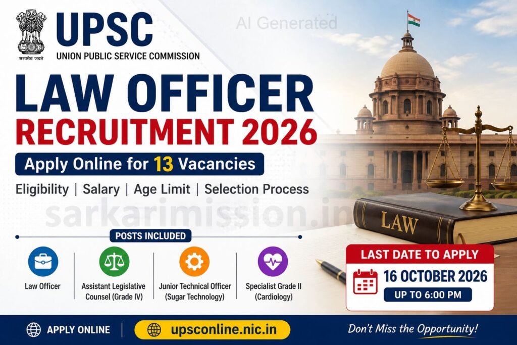 UPSC Law Officer Recruitment 2026
