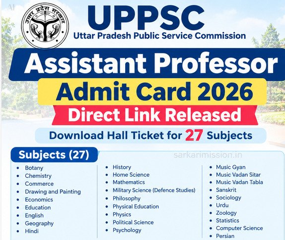 UPPSC Assistant Professor Admit Card 2026