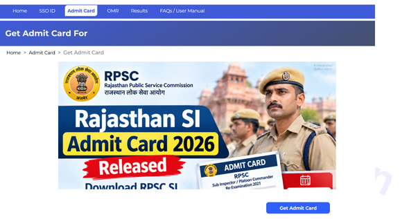 Rajasthan SI Admit Card 2026