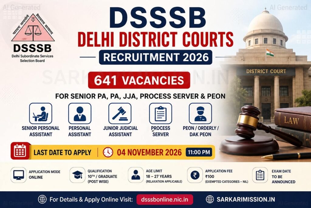 DSSSB Delhi District Courts Recruitment 2026