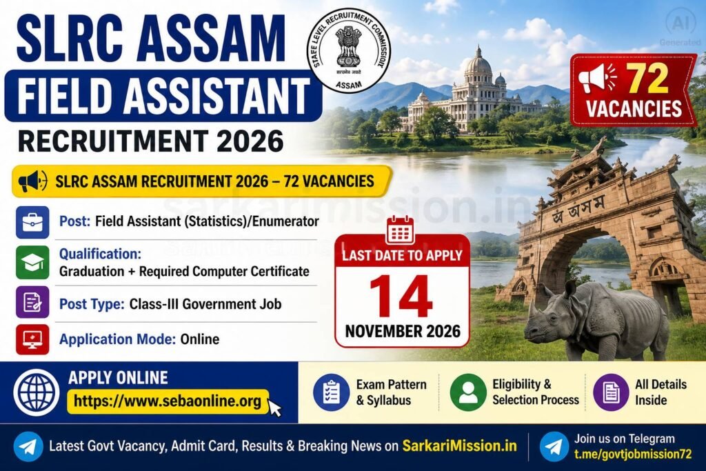 SLRC Assam Field Assistant Recruitment 2026