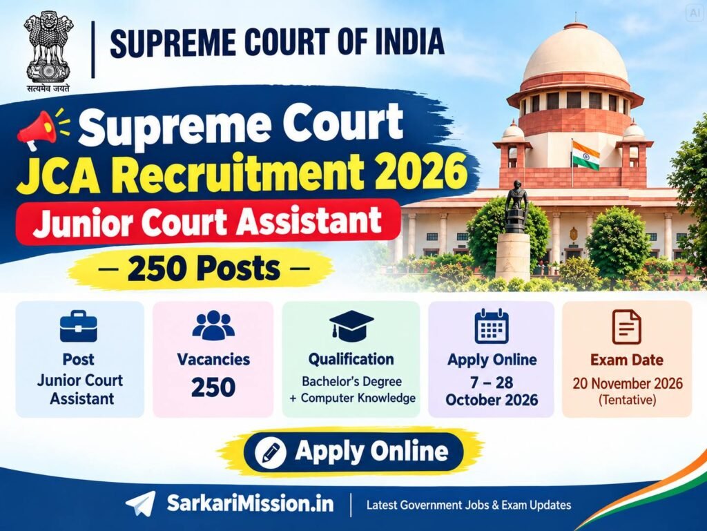 Supreme Court Junior Court Assistant Recruitment 2026