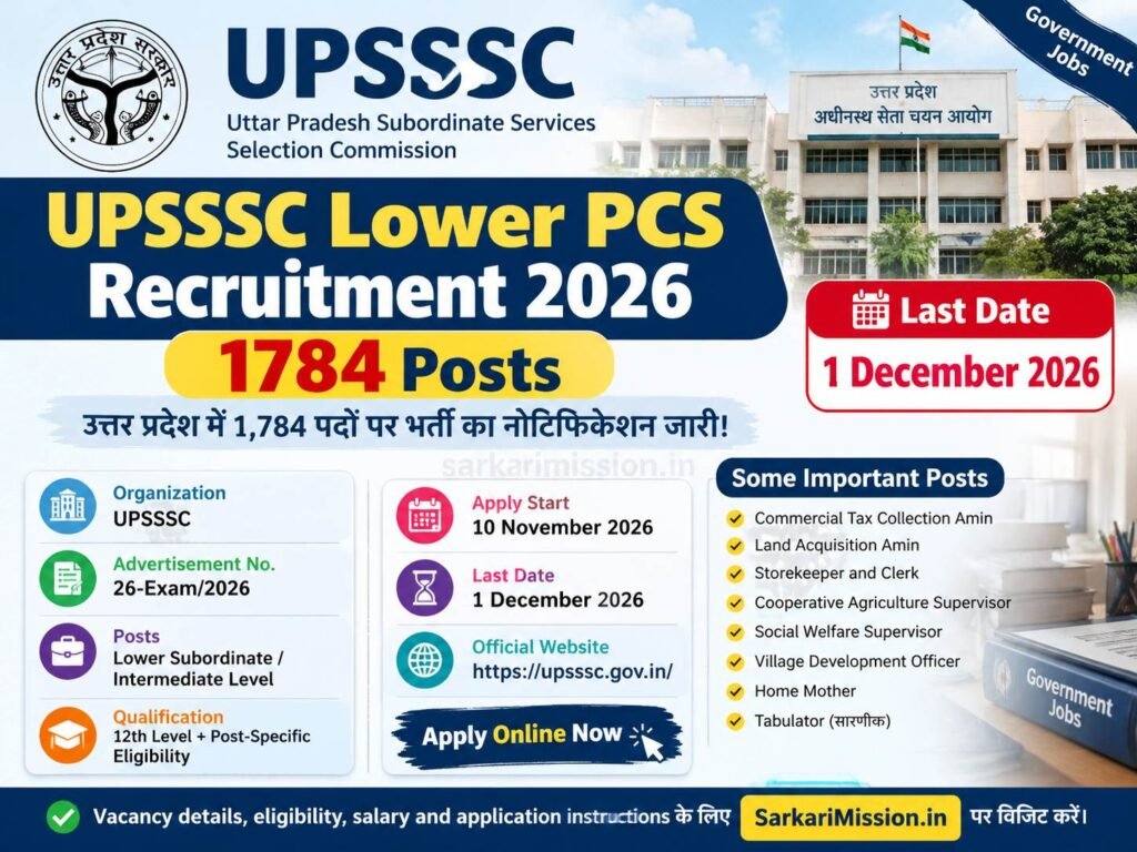 UPSSSC Lower PCS Recruitment 2026