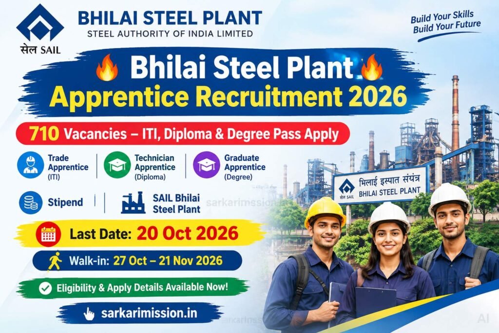 hilai Steel Plant Apprentice Recruitment 2026